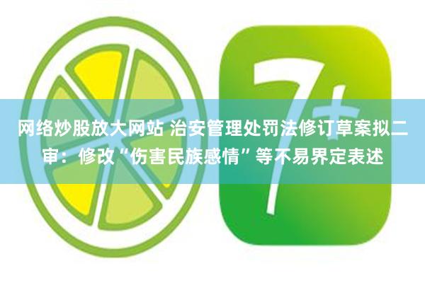 网络炒股放大网站 治安管理处罚法修订草案拟二审：修改“伤害民族感情”等不易界定表述