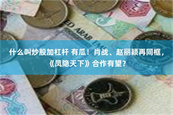 什么叫炒股加杠杆 有瓜！肖战、赵丽颖再同框，《凤隐天下》合作有望？